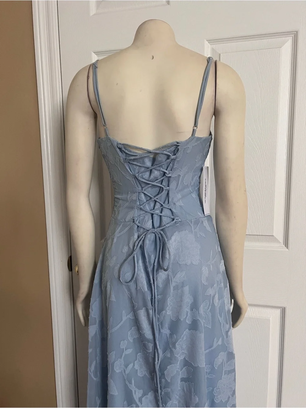 Princess Polly Members Only Maxi Dress Blue Burnout - Picture 15 of 15